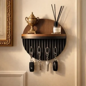Organiseur de clés mural de luxe en bois